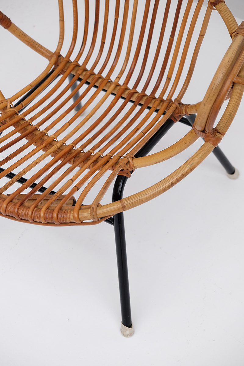 Rattan Side Chairs designed by Dirk van Sliedregt image 6